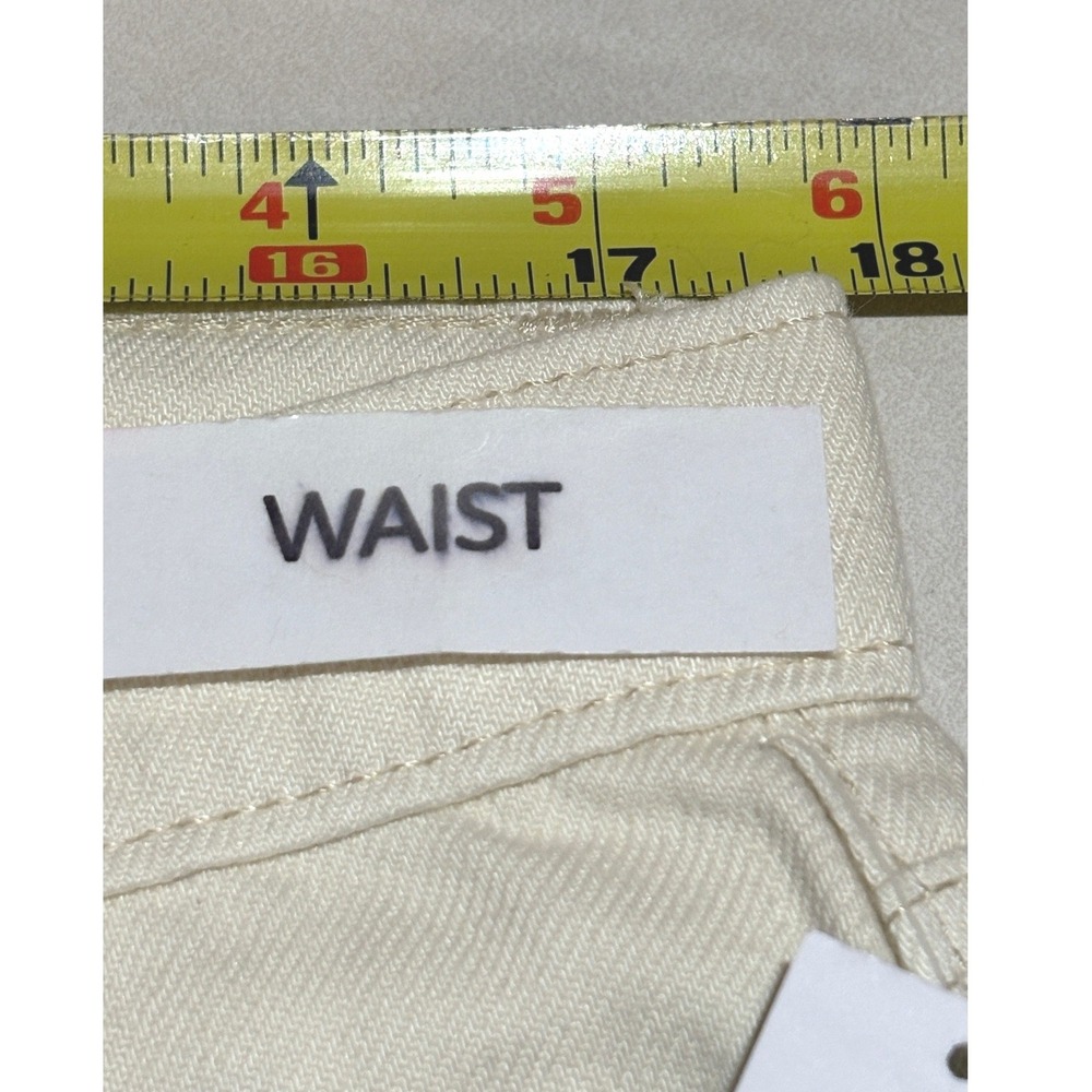 NWT Gap Women Baggy Mid Rise Wide Leg Jeans Crop Ecru Off-White Denim Sz 31 12R - Picture 12 of 15